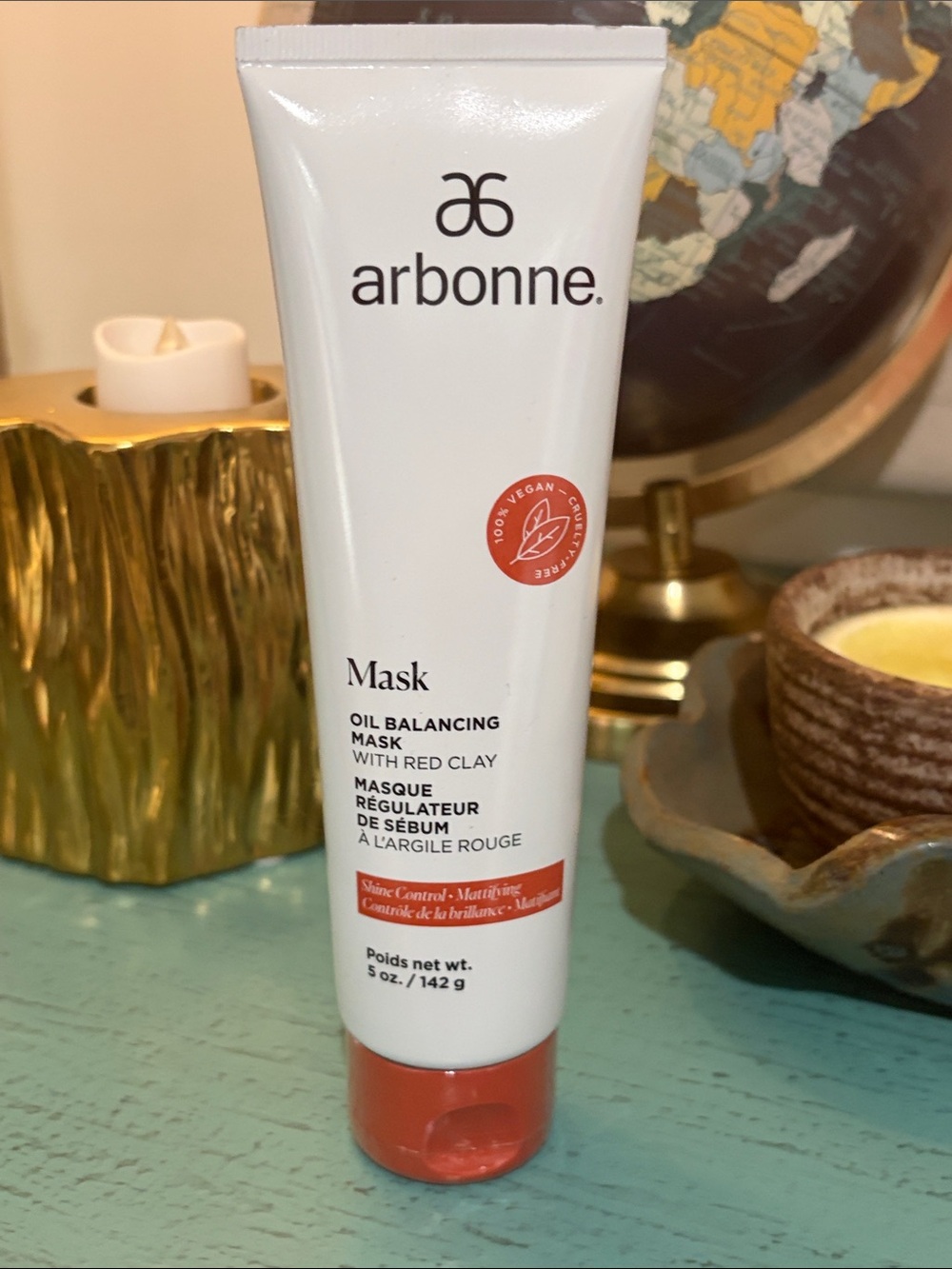 Arbonne Oil Balancing Mask — White & Red Tube
